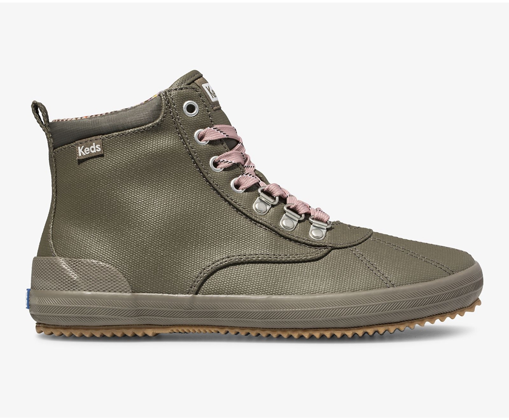 Μπότες Γυναικεια - Keds Scout Ii Water-Resistant Καμβας - Ελιά - MJBKF4196